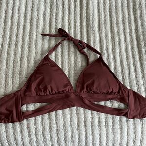 Kona Sol Maroon Halter Bikini Top
